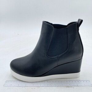 Black Women Winter Snow Ankle Boot Warm Comfortable Wedge High Heel Pull on Boot